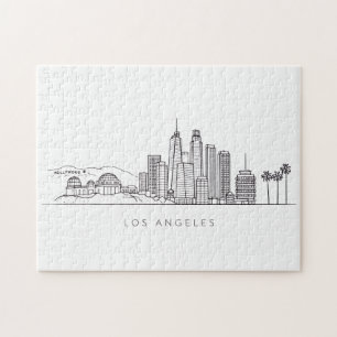 Minimalistisk Los Angeles Skyline Illustration Pussel
