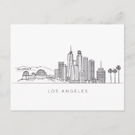 Minimalistisk Los Angeles Skyline Illustration Vykort