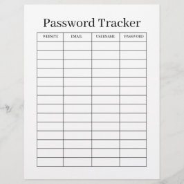 Minimalistisk lösenords tracker  reklamblad
