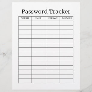 Minimalistisk lösenords tracker  reklamblad