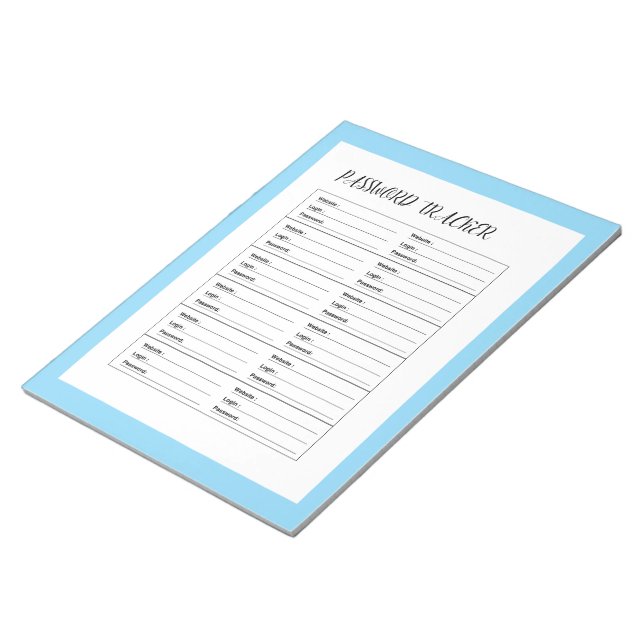 Minimalistisk lösenordsloggbok anteckningsblock (Vinklad)
