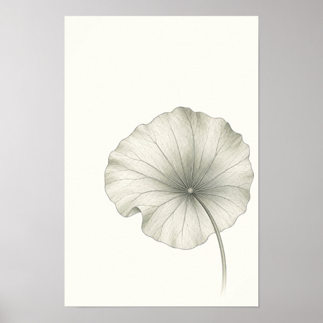 Minimalistisk Lotusblad Botanisk Väggkonst (Framsidan)