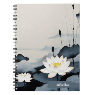 Minimalistisk Lotusblomma Anteckningsbok Journal