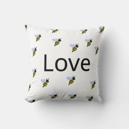 Minimalistisk "Love & Bees" Kastkudde – Romantisk  Kudde