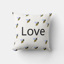 Minimalistisk "Love & Bees" Kudd - Romantisk
