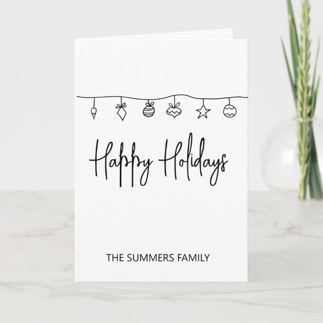 Minimalistisk lucka i helgdag julkort - enkel kort (Framsida)