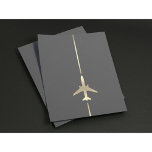 Minimalistisk luftfart reklamblad<br><div class="desc">Minimalistisk Flyer med guld-flygplansvektorbild.</div>