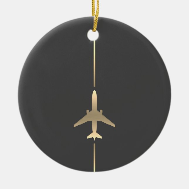 Minimalistisk luftfartsornament julgransprydnad keramik (Framsidan)