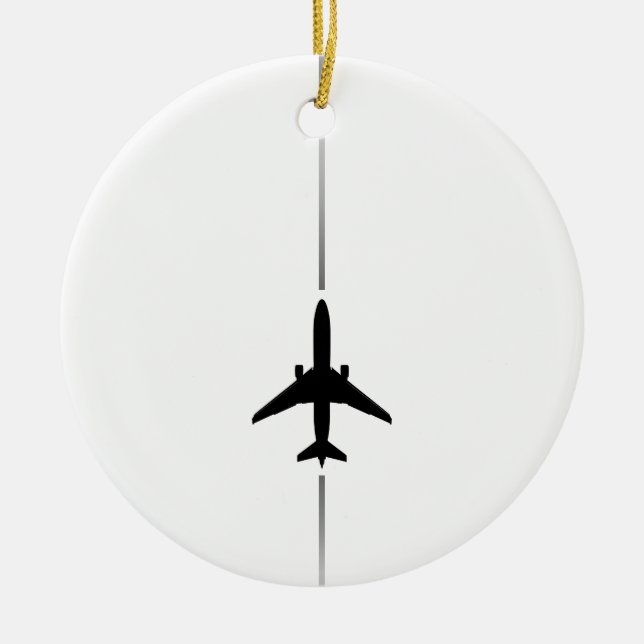 Minimalistisk luftfartsornament julgransprydnad keramik (Framsidan)