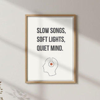 Minimalistisk lugn Citat. Avslappnande sovrumsdeko Poster