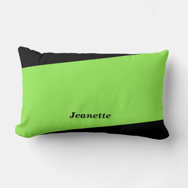 Minimalistisk Lumbar Pillow Neon-Grönt, svart, Nam Lumbarkudde (Framsida)