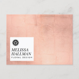 Minimalistisk Luxe-Blommigt Logotyp Ro Guld Vykort