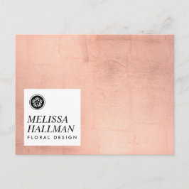 Minimalistisk Luxe-Blommigt Logotyp Ro Guld Vykort
