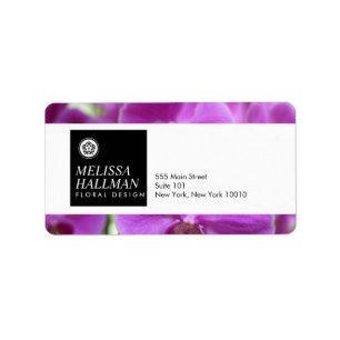 Minimalistisk Luxe-Logotyp med Lila Orchids Adressetikett