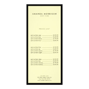 Minimalistisk luxury Boutique Black/Gult Reklamkort