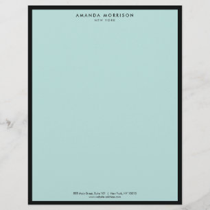 Minimalistisk luxury Boutique Black/Mint Brevhuvud