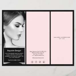 Minimalistisk Luxury Boutique Black/Rosa Brochure Reklamblad