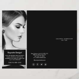Minimalistisk Luxury Boutique Black/White Brochure Reklamblad