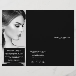 Minimalistisk Luxury Boutique Black/White Brochure Reklamblad