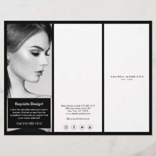 Minimalistisk Luxury Boutique Black/White Brochure Reklamblad