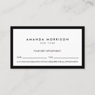 Minimalistisk luxury Boutique Black/White Möte Visitkort