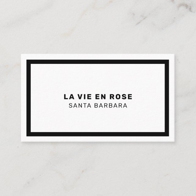 Minimalistisk Luxury Boutique Black White Visitkort (Framsida)