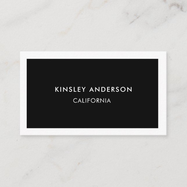 Minimalistisk Luxury Boutique Black & White Visitkort (Framsida)
