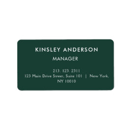 Minimalistisk Luxury Boutique Emerald Grönt Adressetikett