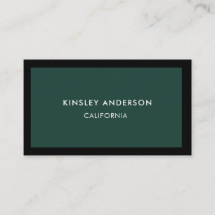 Minimalistisk Luxury Boutique Emerald Grönt & Blac Visitkort