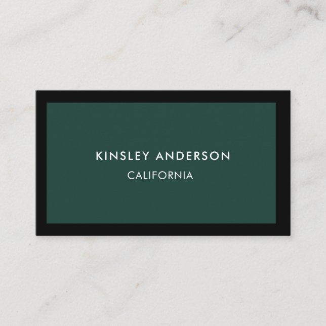Minimalistisk Luxury Boutique Emerald Grönt & Blac Visitkort (Framsida)