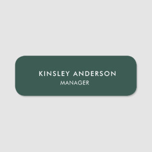 Minimalistisk Luxury Boutique Emerald Grönt Namnbricka
