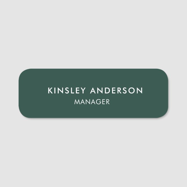 Minimalistisk Luxury Boutique Emerald Grönt Namnbricka (Framsida)