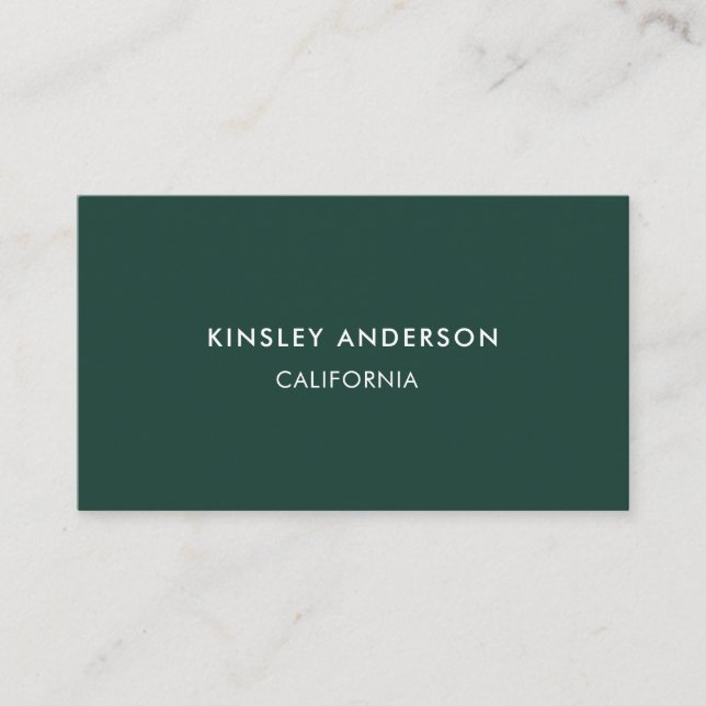 Minimalistisk Luxury Boutique Emerald Grönt Visitkort (Framsida)
