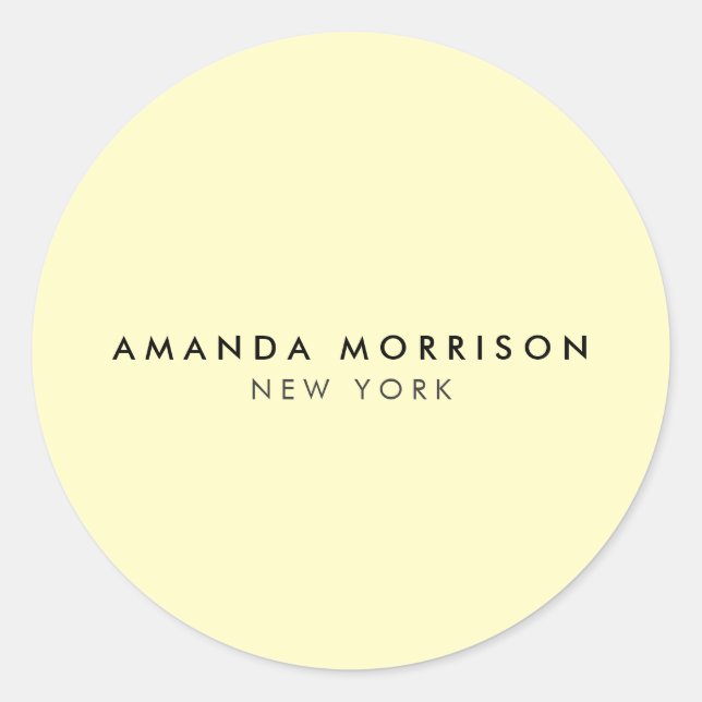 Minimalistisk Luxury Boutique-Gult Runt Klistermärke (Framsida)