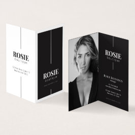 Minimalistisk Luxury Boutique Hair Salon Black Whi Visitkort