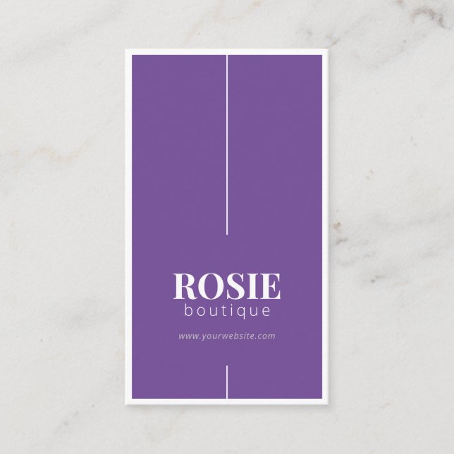 Minimalistisk Luxury Boutique Lila/White Visitkort (Framsida)