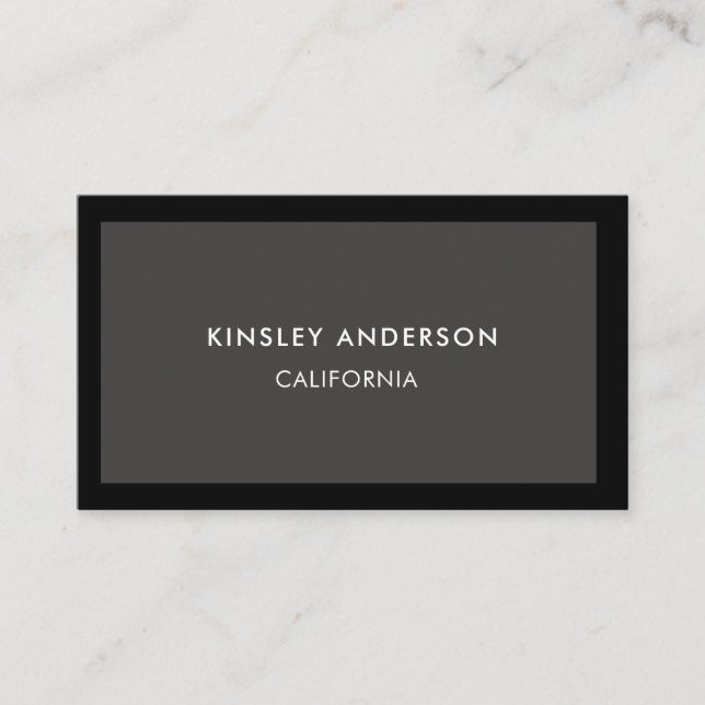 Minimalistisk Luxury Boutique-Mörk Grått & Black Visitkort (Framsida)