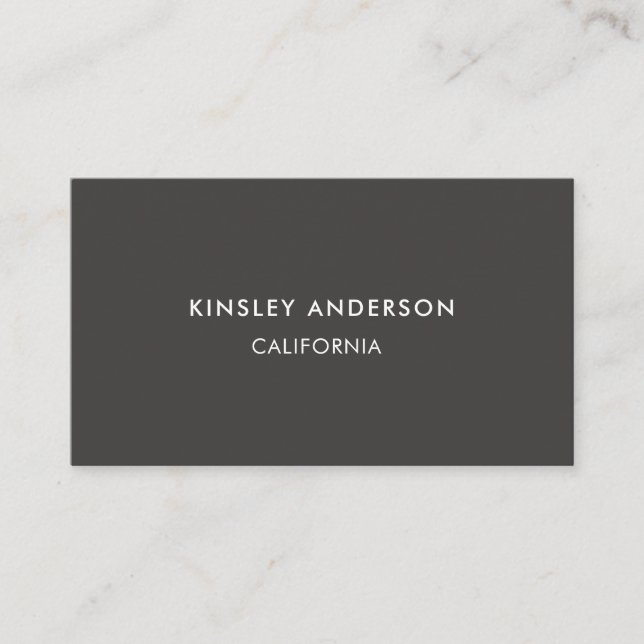 Minimalistisk Luxury Boutique Mörk Grått Visitkort (Framsida)