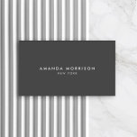 Minimalistisk Luxury Boutique Mörk Grått Visitkort<br><div class="desc">En elegant och förfinad design höjer ditt namn eller ditt företag namn genom minimal och modern formatering. Mörken grått-bakgrundens ge känns tydligt för den här klassiska designmallen för affärskort. © 1201AM-KREATIV</div>