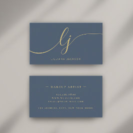 Minimalistisk Luxury Boutique Navy Blue Ivory Eleg Visitkort