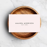 Minimalistisk Luxury Boutique Pastel Rosa Visitkort<br><div class="desc">En elegant och förfinad design höjer ditt namn eller ditt företag namn genom minimal och modern formatering. En ljusskastad bakgrund för rosa i ge och en trendkänsla för den här klassiska designmallen för affärskort. © 1201AM-KREATIV</div>