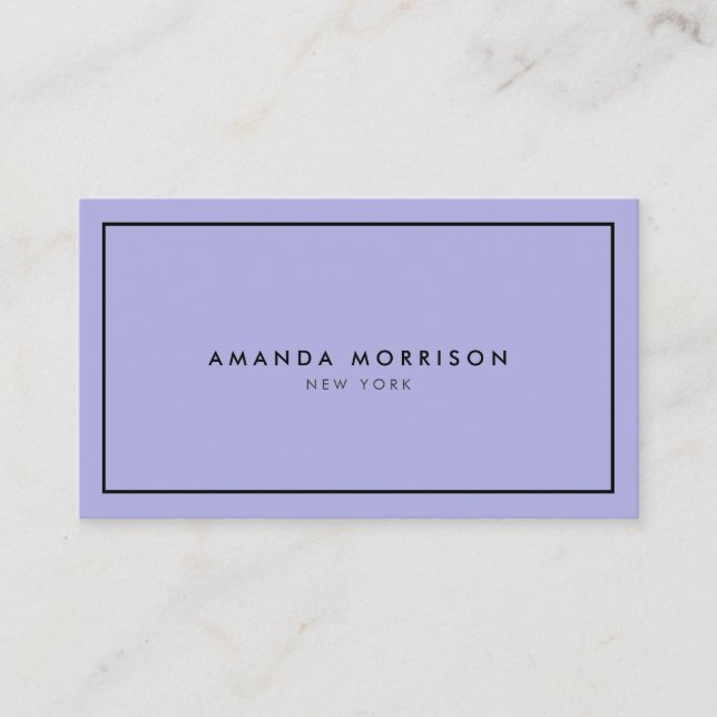 Minimalistisk luxury Boutique Rosa/Periwinkle Visitkort (Framsida)