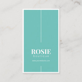 Minimalistisk Luxury Boutique Teal/White Visitkort