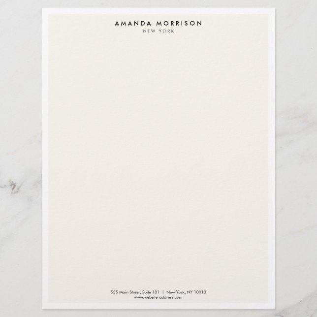 Minimalistisk Luxury Boutique White/Ivory Brevhuvud (Framsida)