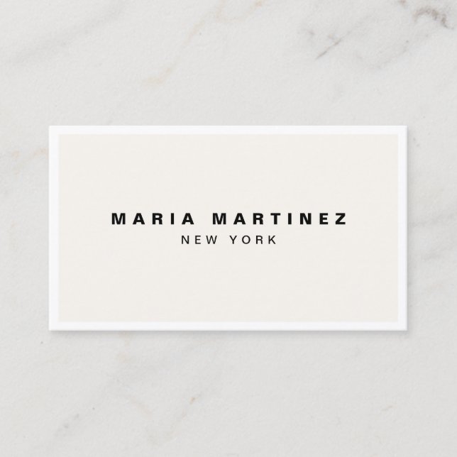 Minimalistisk Luxury Boutique White/Ivory Visitkort (Framsida)