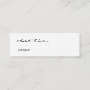Minimalistisk Luxury Premium Linen Black White Pla Mini Visitkort