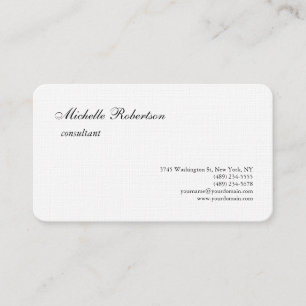 Minimalistisk Luxury Premium Linen Black White Pla Visitkort