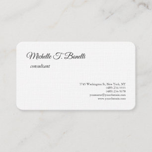 Minimalistisk Luxury Premium Linen Black White-skr Visitkort