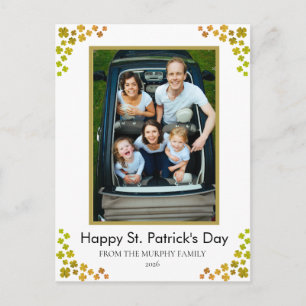 Minimalistisk lycklig klöver st. Patricks dag Foto Helg Vykort
