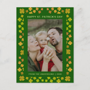 Minimalistisk lycklig klöver st. Patricks dag Foto Helg Vykort